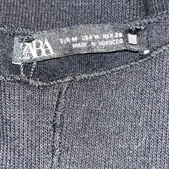 ZARA Black Cotton Blend Funnel Neck Long Sleeve Sweater - New with Tags - M - Picture 6 of 10